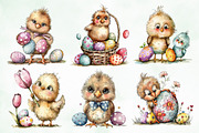 Watercolor Easter Chicks Clipart, an Illustration by Creative Art (Thumbnail 8 of 8)
