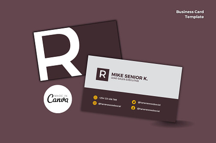 Modern Business Card Canva Template, a Branding & Logo Template by MK Creatives