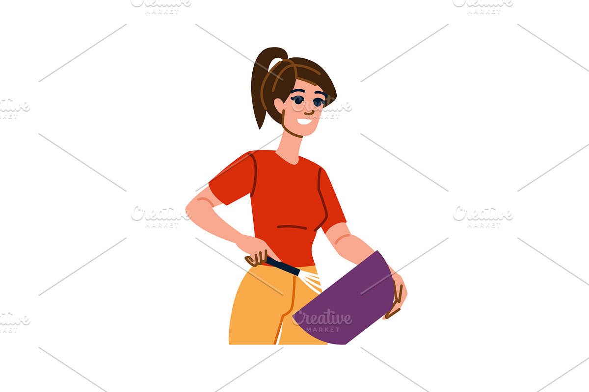 Smiling woman whisking ingredients, a Person Illustration by pikepicture