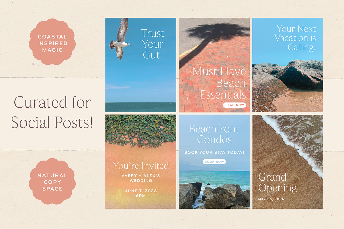 Coastal Aesthetic Stock & Textures, a Social Media Template by Ashley Scott Designs (Photo 2 of 3)