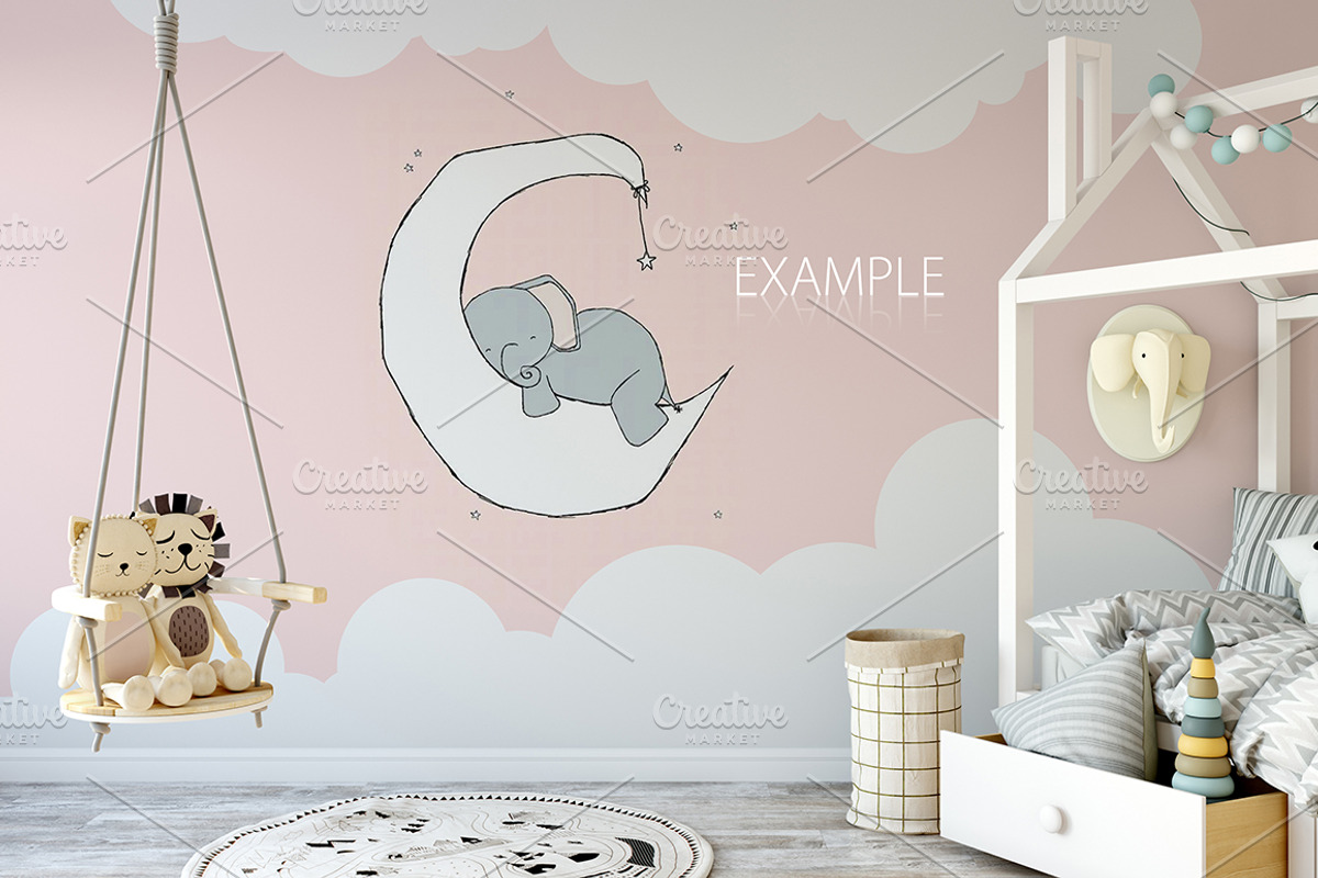 KIDS WALL & FRAMES Mockup Bundle - 2, a Print Template by Yuri-U (Photo 10 of 43)