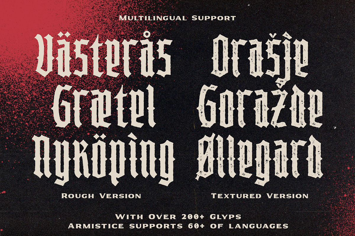 Armistice Condensed Blackletter, a Blackletter Font by Angin Studio (Photo 9 of 17)