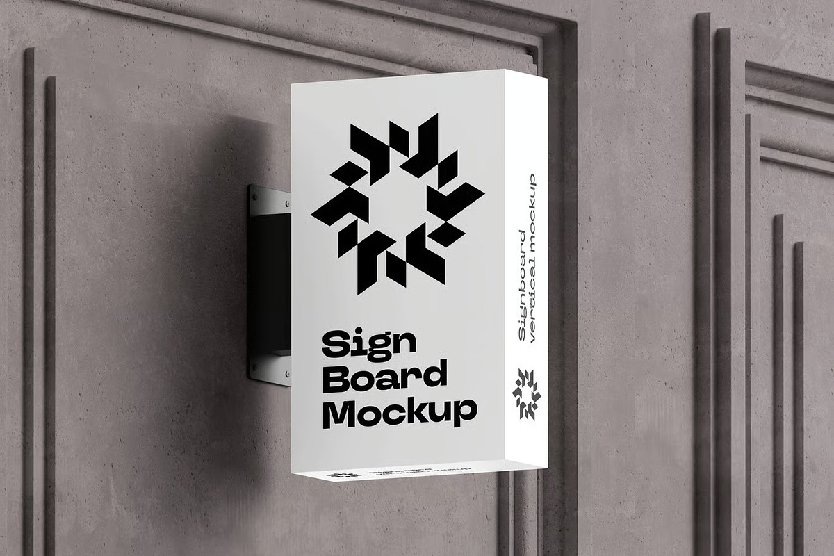 Signboard Vertical Mock-up, an Advertising Mockup by zippypixelstudio (Photo 4 of 14)