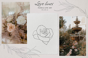 Love Line-Floral Line Art Sketches