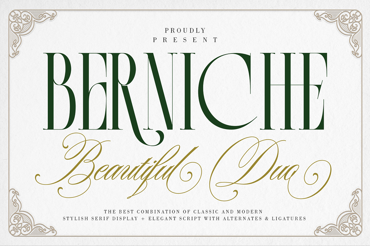 Berniche Beautiful Duo, a Script Font by JamalCreativeStudio (Photo 1 of 15)