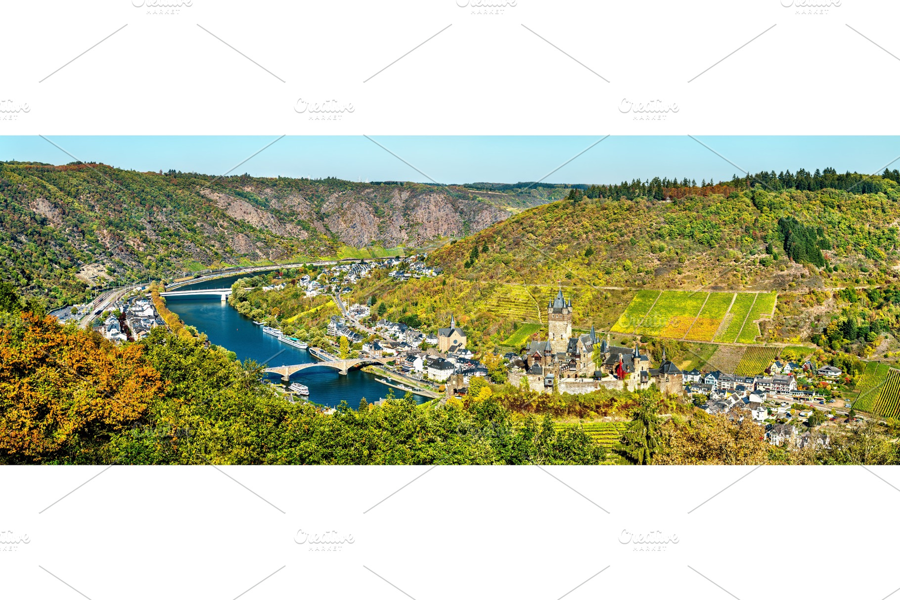 Panorama of Cochem with the, an Architecture Photo by Leonid Andronov