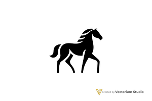Minimal Horse Silhouette Logo, a Branding & Logo Template by Vectorium Studio