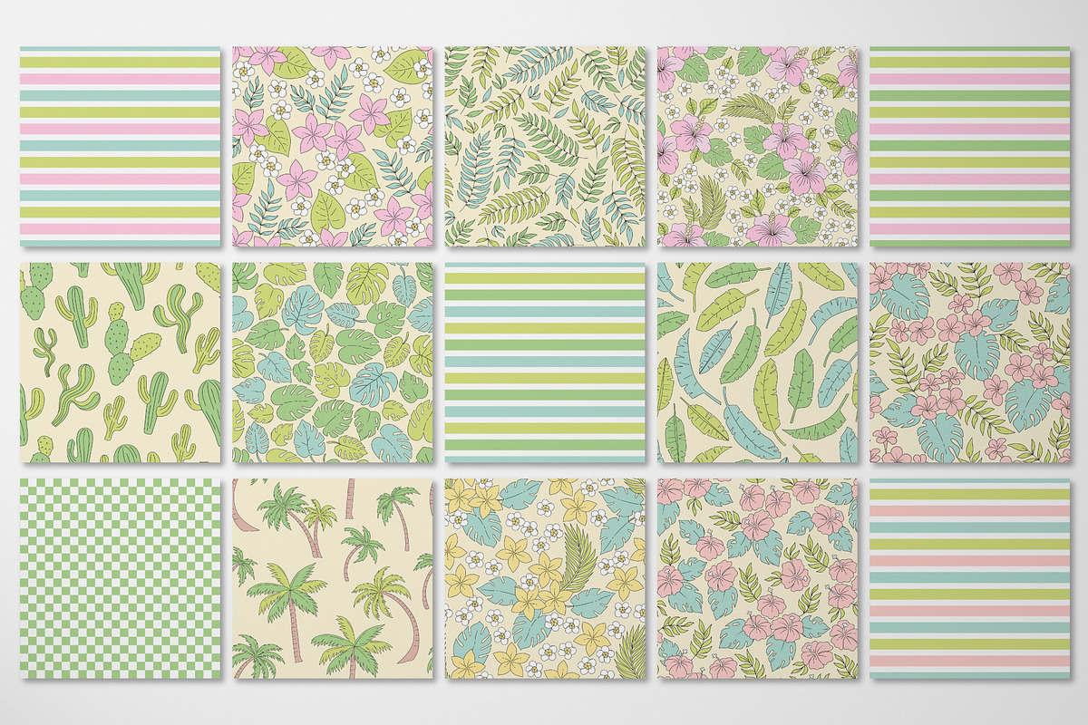 Botanical Summer seamless patterns, a Pattern Graphic by @olga.angelloz (Photo 2 of 3)