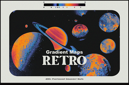 SALE! Retro Gradient Maps 200+, a Gradient Add-On by Lilithcollageart