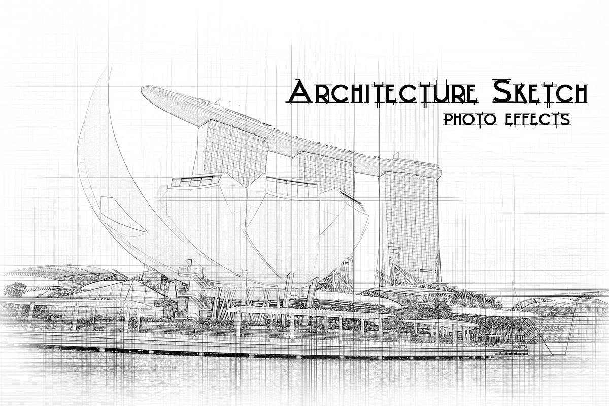 Architecture Sketch Photoshop Effect, an Action Add-On by 3d_model_tifotizi (Photo 1 of 2)
