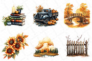 Watercolor Golden Hour Fall Clipart, an Illustration by DreamPrint404 (Thumbnail 5 of 6)