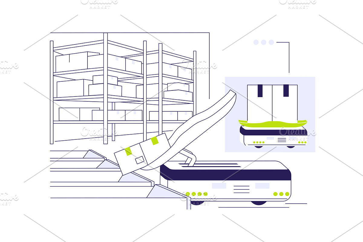 Sorting robots abstract concept, a Technology Illustration by Visual Generation