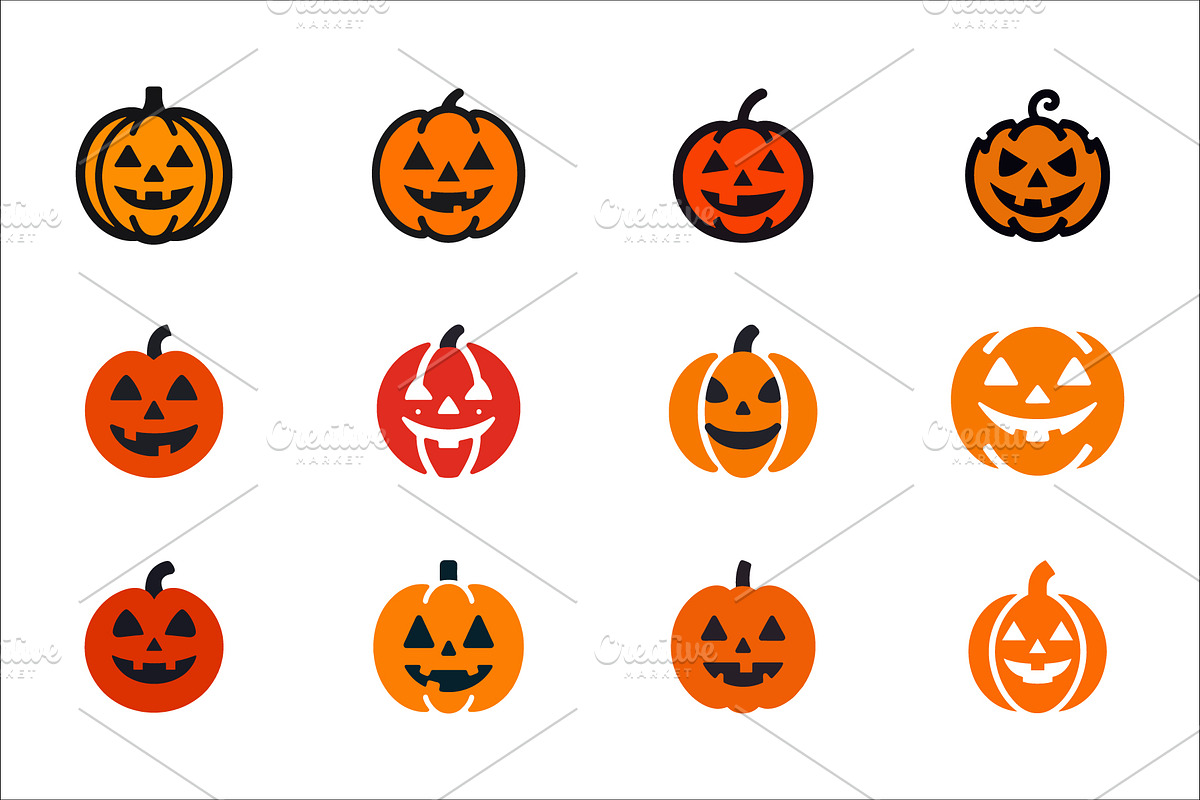 Jack O lantern Pumpkin Face, a Branding & Logo Template by Vectorium Studio