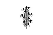 Boho Feather Silhouette Vector, an Object Graphic by jahid234 (Thumbnail 9 of 51)