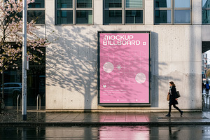 Billboard Mockup On Concrete Wall