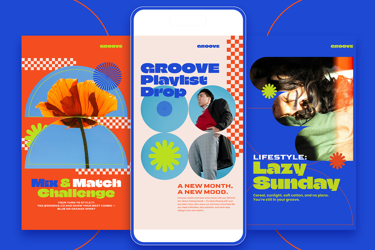 Groove – Retro Pop Instagram Templat, a Templates & Theme by Nenjo Studio (Photo 3 of 5)