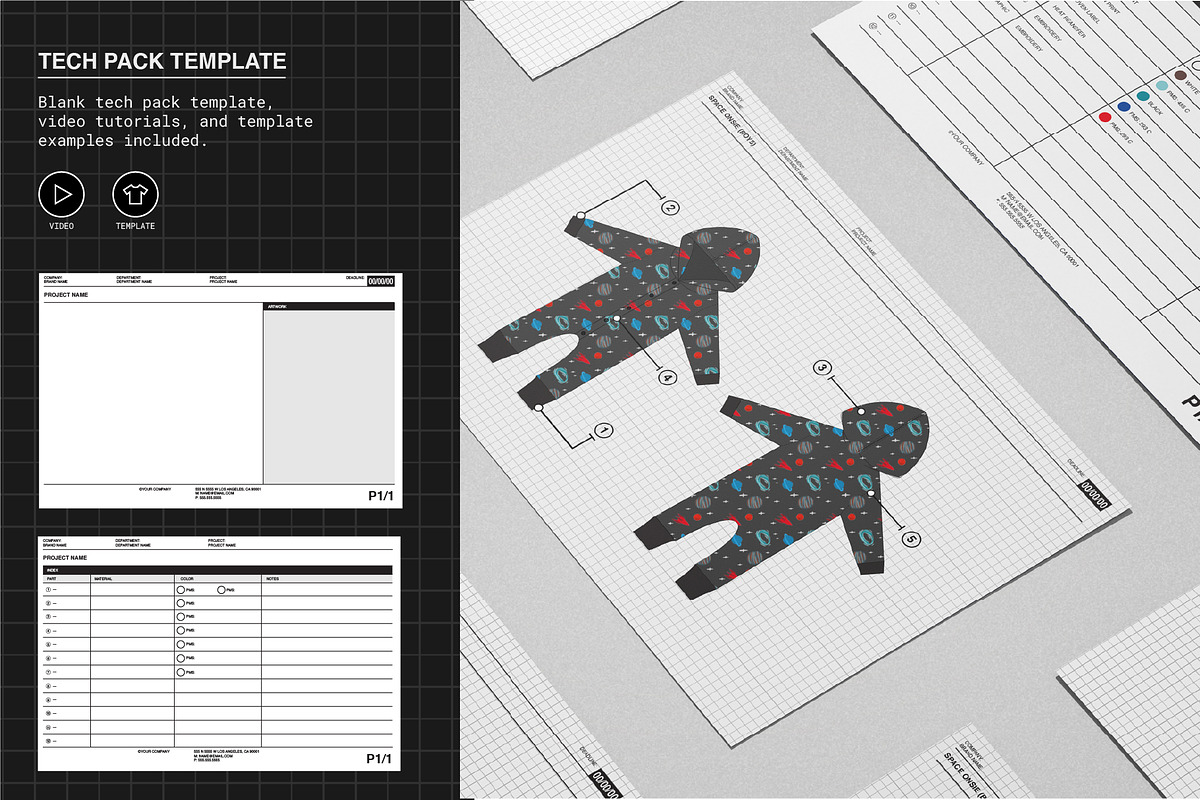 Baby Toddler Tech Pack Template Kit, an Apparel Mockup by Swatch Supply (Photo 3 of 6)