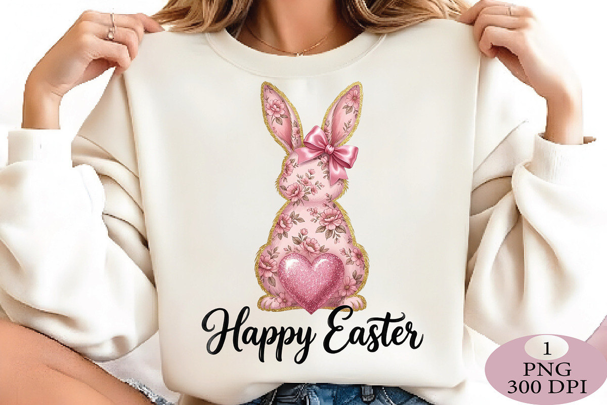Happy Easter PNG, Pink Floral, an Illustration by Daily.Designs (Photo 5 of 5)