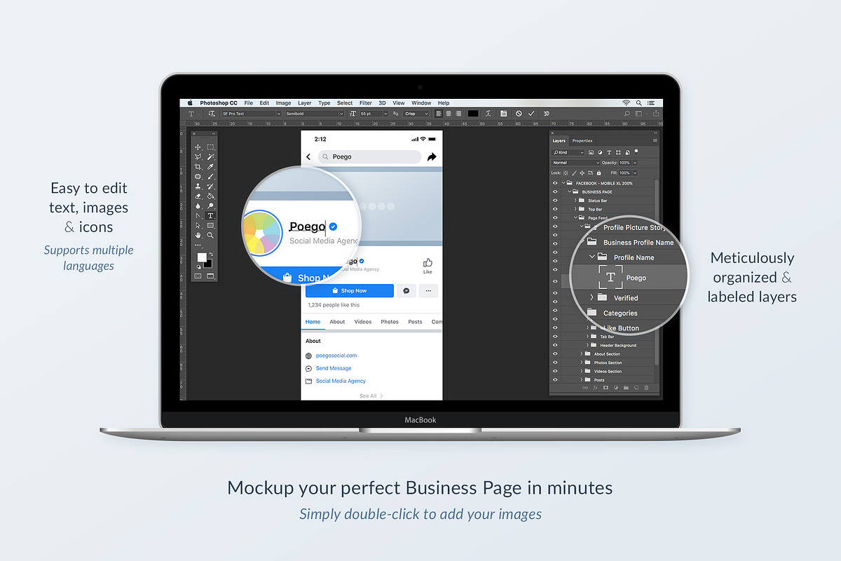 Facebook Social Media Mockups Pack, a Social Media Template by Poego Social (Photo 8 of 11)