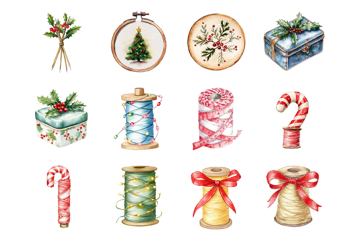 Christmas Sewing Supplies, an Illustration by Design Market (Photo 2 of 3)