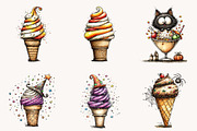 Whimsical Halloween Ice Cream, a Seasonal Illustration by Designworld (Thumbnail 4 of 9)