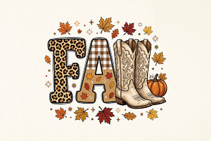 Fall Cowboy Boots PNG, a Seasonal Illustration by Canvas Craft