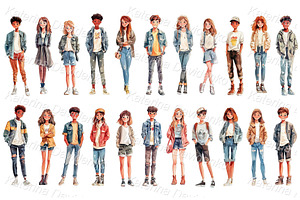Isolated cartoon watercolor teenager, a Person Illustration by Bubert Art