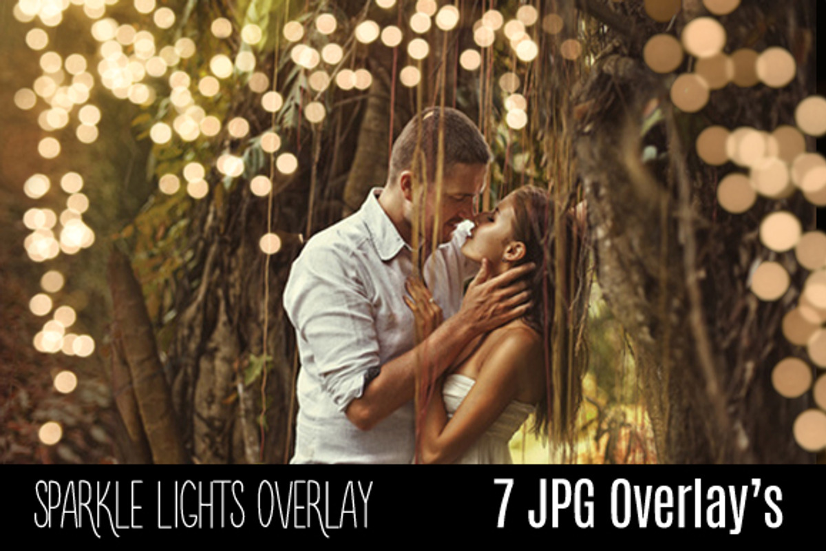 7 Sparkle Bokeh Lights JPG Overlays preview 4