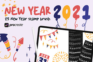 New Year - Procreate Stamp Brush