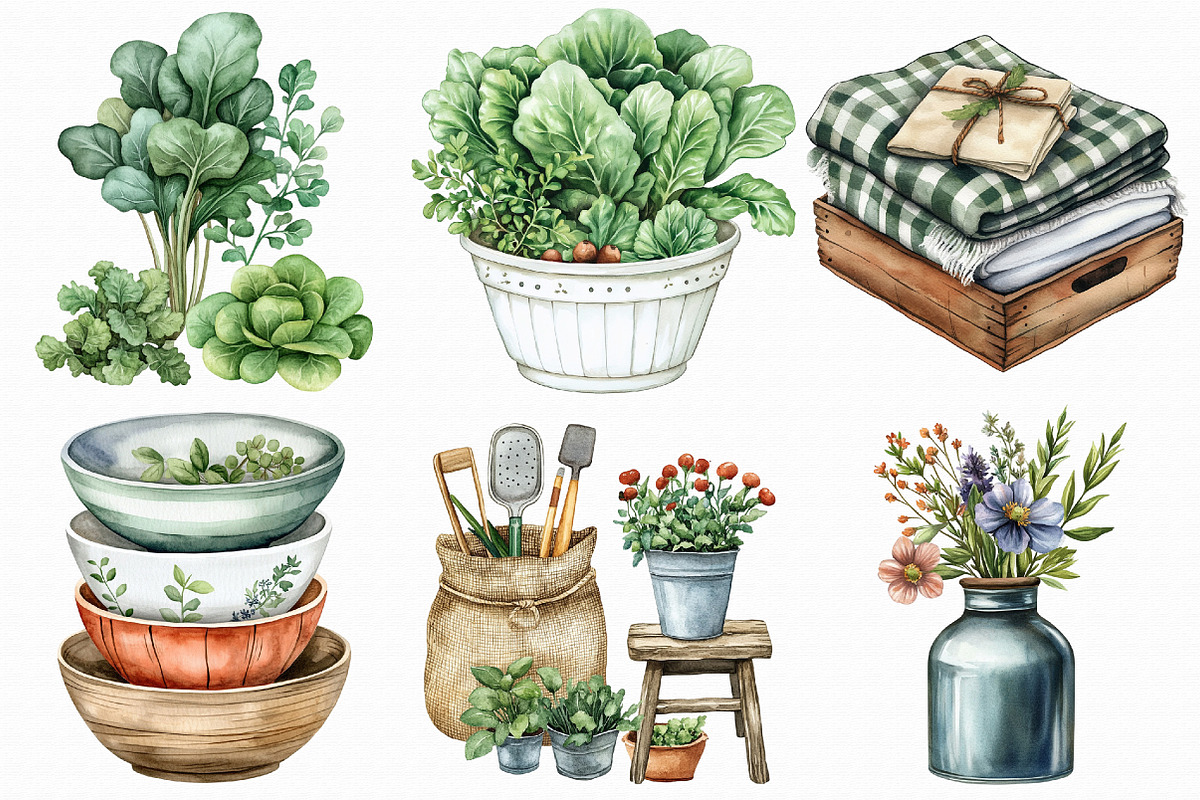 Watercolor Garden Tool Clipart, an Illustration by Libby Wishes (Photo 2 of 5)