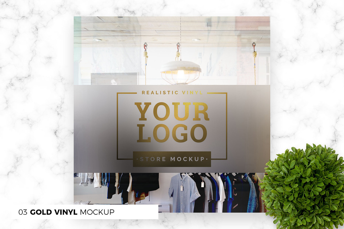 4 Storefront Vinyl Logo Mockup, a Shirt Mockup by MockUpgrade (Photo 5 of 7)