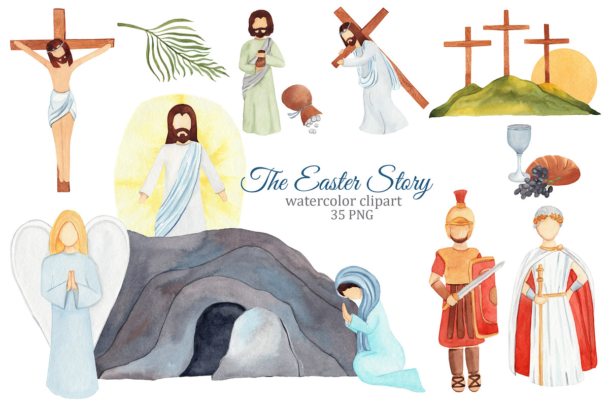 Easter Story religious clipart, an Illustration by s.yanyeva (Photo 1 of 5)