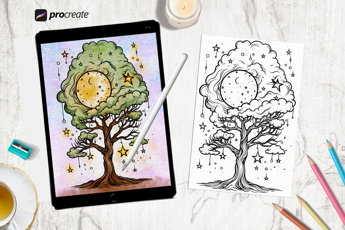 Coloring Pages For Adults and Kids, a Decorative Illustration by AlineArtStore (Photo 6 of 9)