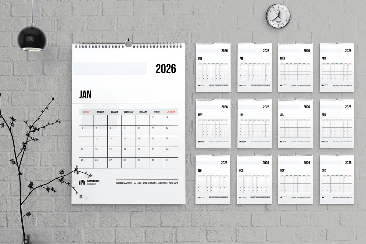 Modern Printable Wall Calendar