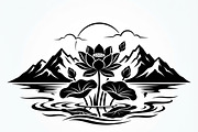 60 Lotus Mountain Harmony Silhouette, an Empty State Illustration by Amazin_art (Thumbnail 8 of 31)
