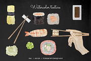 Watercolor Sushi Rolls Clipart, a Food Illustration by Art and Funny (Thumbnail 7 of 7)