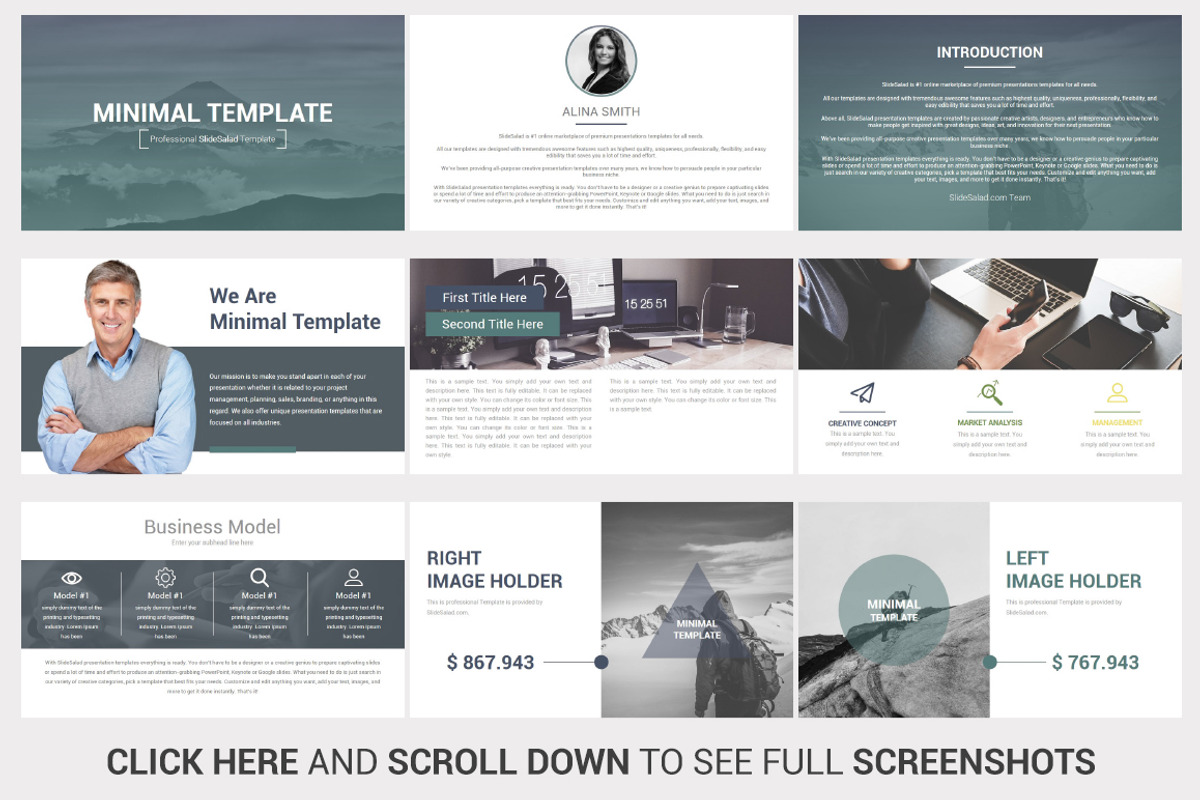 Minimal PowerPoint Template, a Presentation Template by SlideSalad