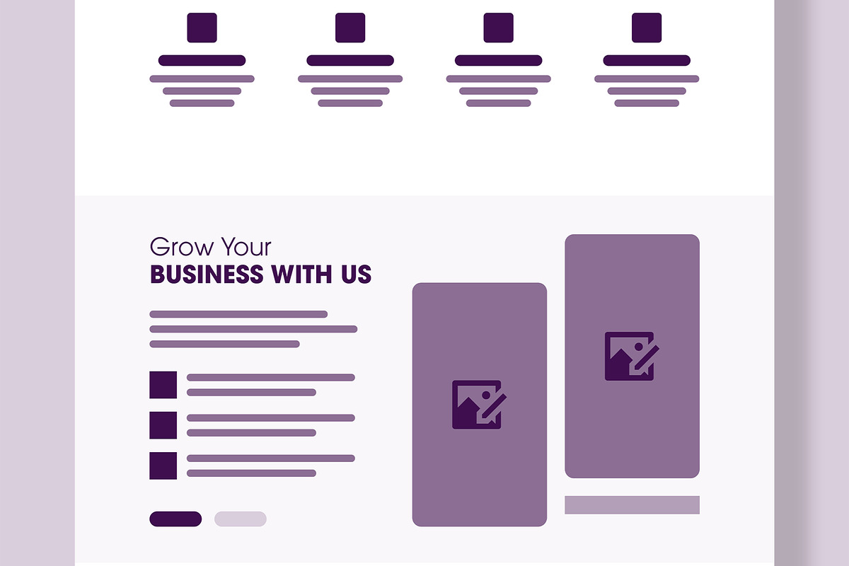 Modern Wireframe Landing Page, a Wireframe Template by MightyDesign (Photo 3 of 9)