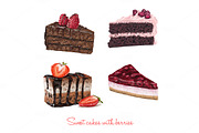 Cake slices VECTOR. 20 illustrations, a Food Illustration by Natalka Dmitrova art (Thumbnail 12 of 15)