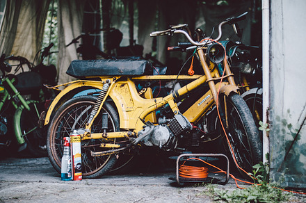 Old motorbikes and mopeds 3 stock photo containing motorbike and moped preview 6