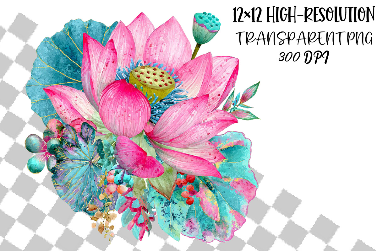 Pink Tropical Flower Graphic Clipart, an Object Illustration by DreamCafeArt (Photo 2 of 6)