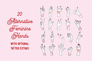 20 Vector Illustrated Hands + Extras, an Illustration by On Point Studio (Thumbnail 1 of 6)