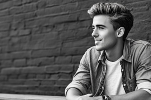 Black and white portrait of a man, a Person Photo by MistyDay