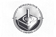 Retro 70's Videogame Joystick Emblem, a Background Graphic by Snitovets (Thumbnail 1 of 2)