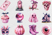 Pink Glitter Halloween Clipart, an Illustration by Black Bird Studio (Thumbnail 5 of 6)