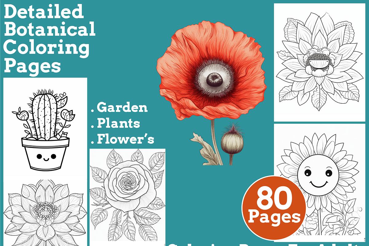 Detailed Botanical Coloring Pages, an Animal Illustration by martinblan (Photo 1 of 4)