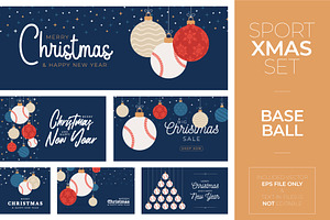 Baseball Christmas card set