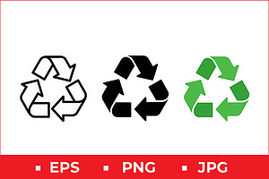 Recycling Symbol Vector Design, a Solid Icon by Artonix