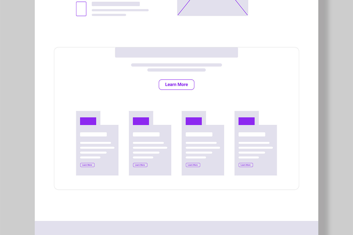 Modern Landing Page Wireframe, a Wireframe Template by MightyDesign (Photo 5 of 9)