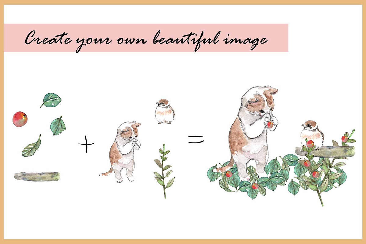 Birds & Cats-Watercolor Clipart, an Animal Illustration by VianneArt (Photo 4 of 9)